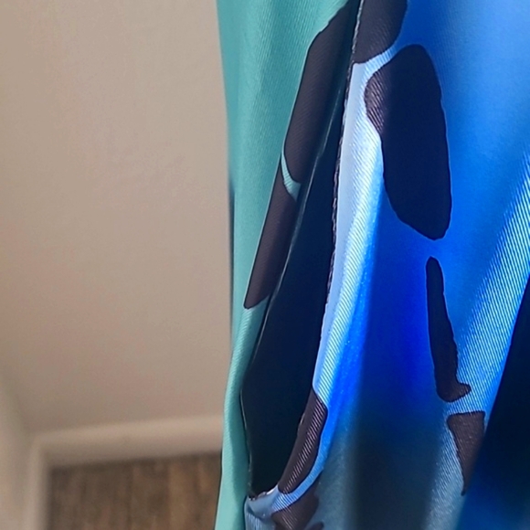 Shein Shades of Blue, White Maxi-Dress OS Pockets, Spaghetti Straps Size 12 NWOT - Picture 8 of 11